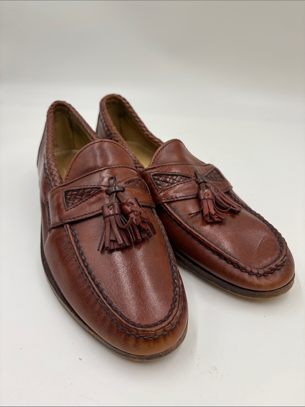 Allen Edmonds Maxfield Classic Brown Leather Tassel Loafers - Men